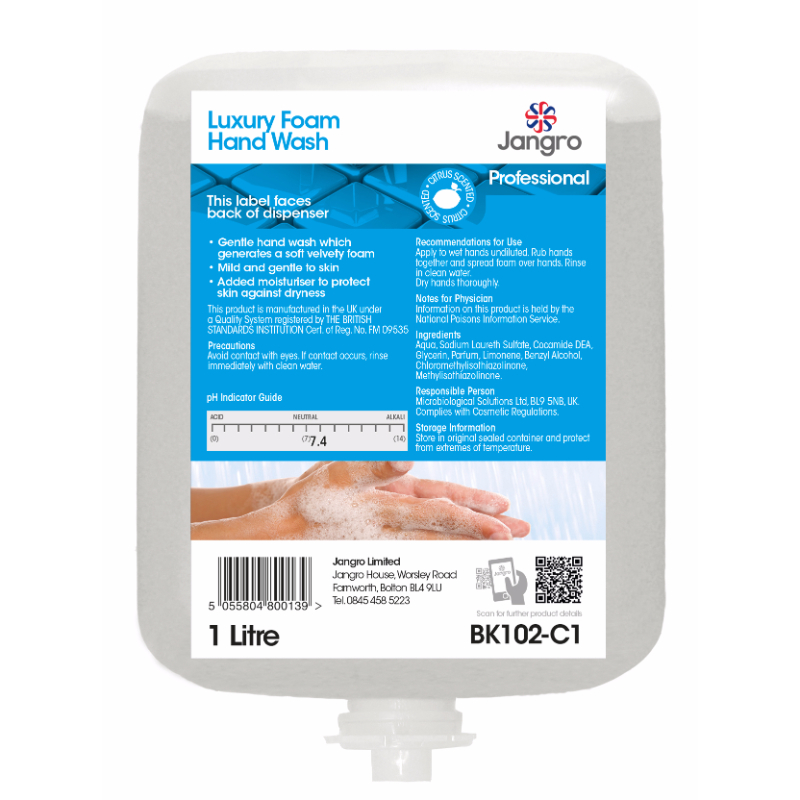 Luxury Foam Hand Wash Cartridges 6 x 1 litre