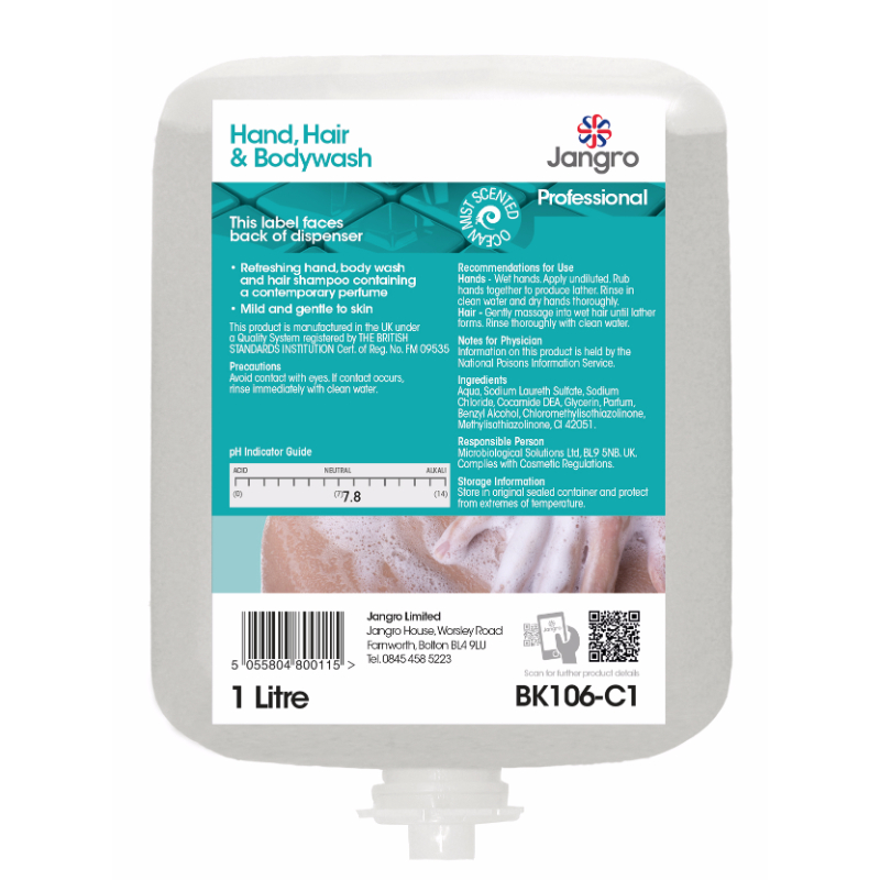 Jangro Hand, Hair & Body Wash 6 x 1L Cartridges
