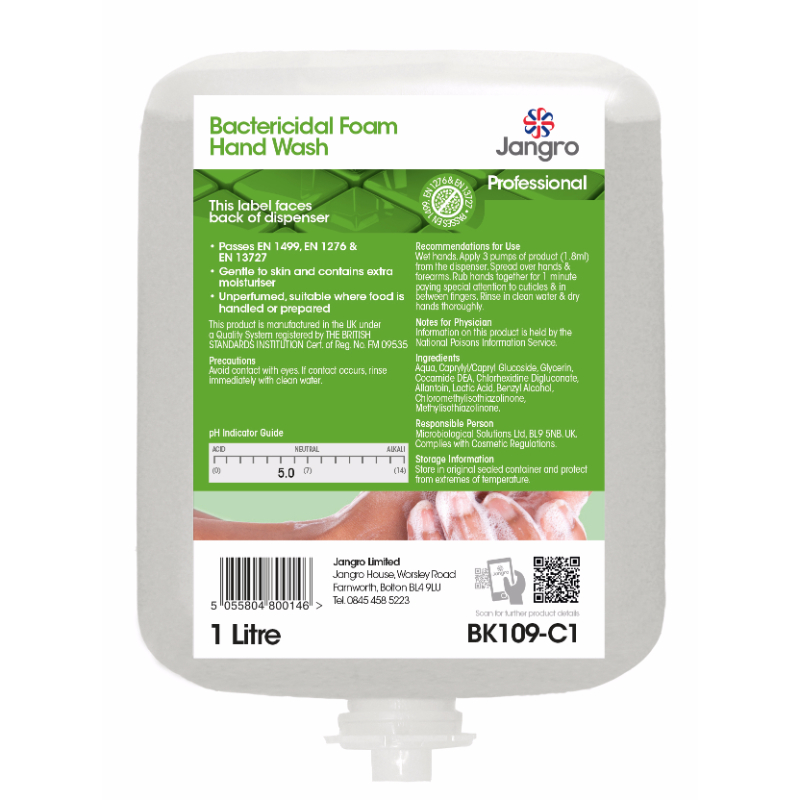 Bactericidal Foam Hand Wash 1 litre Cartridge