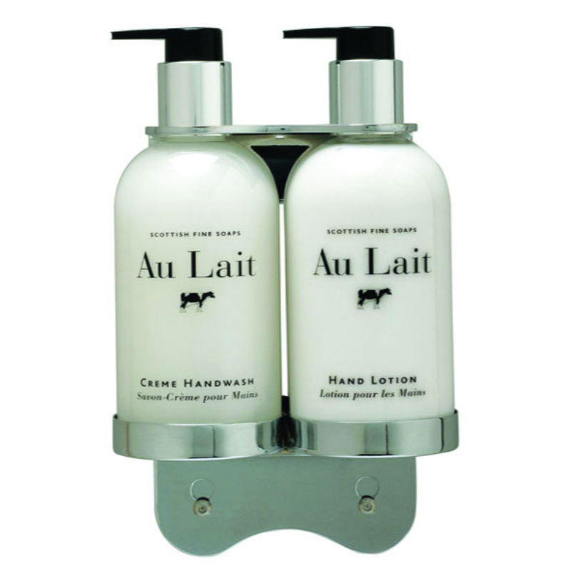 Chrome 300ml Double Bottle Holder for Sea Kelp & Au Lait Range