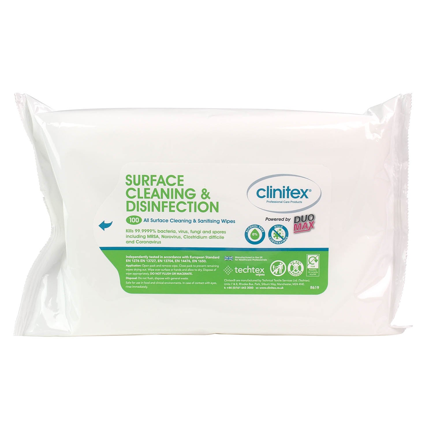 Clinitex Surface Disinfection Wipes x100