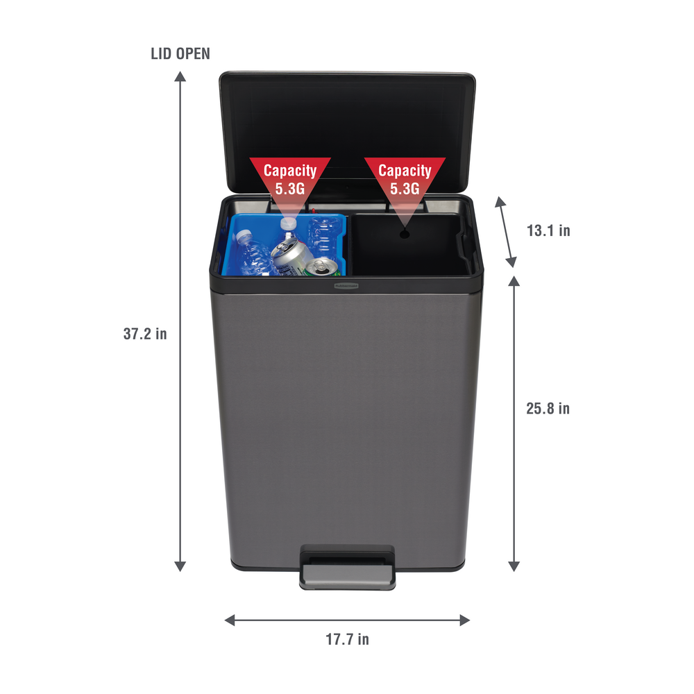 Stainless Steel Step On Elite Bin 38L
