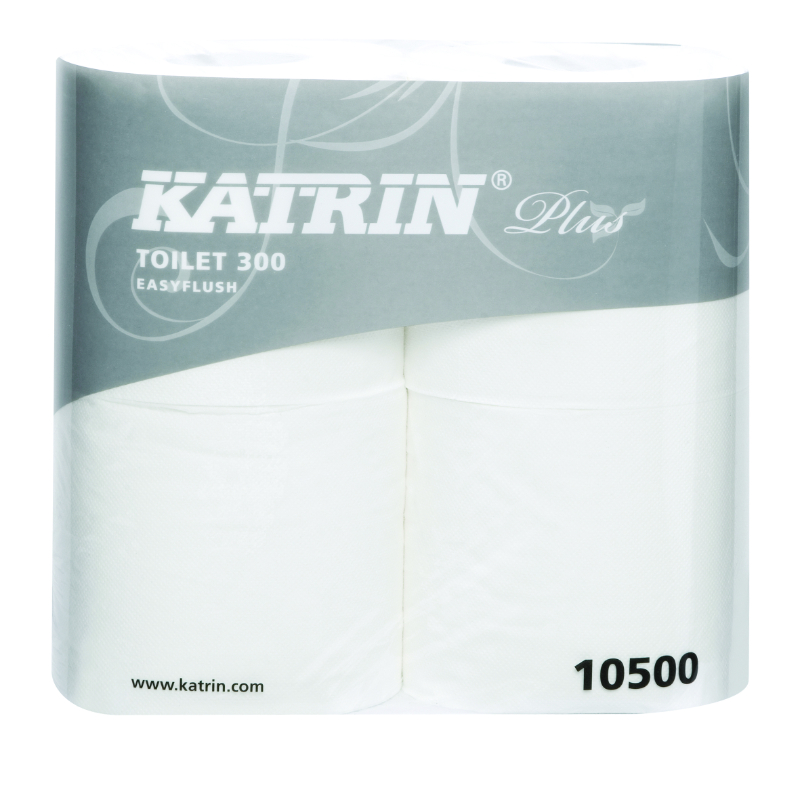 Katrin Plus 300 Sheets Toilet Roll, Easy Flush, 2 ply, 20 rolls