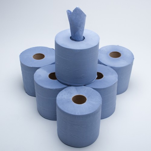 Contract Centrefeed Roll x6 Blue, 2 ply | Janitorial Express