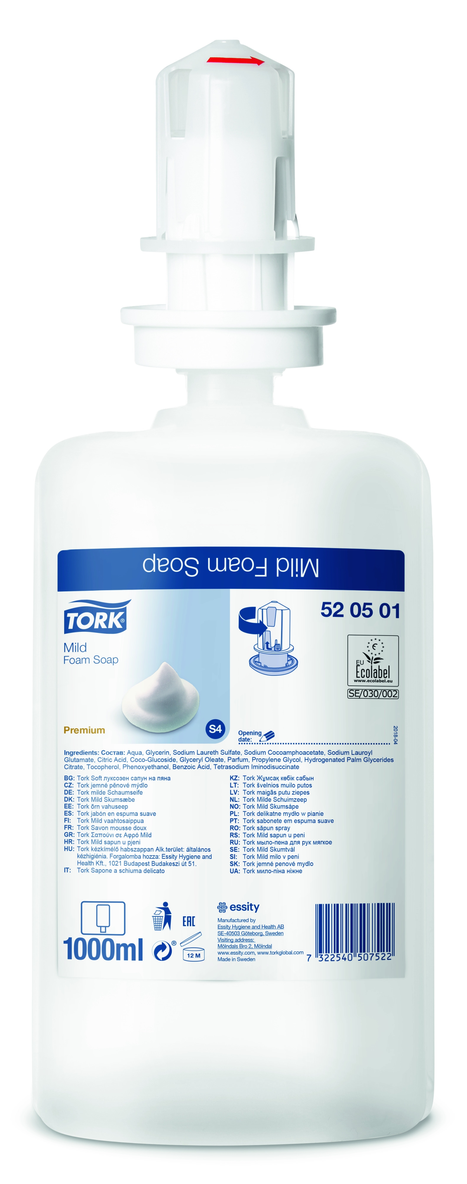 Tork Premium Foam Soap Mild 6 x 1 ltr (520501)