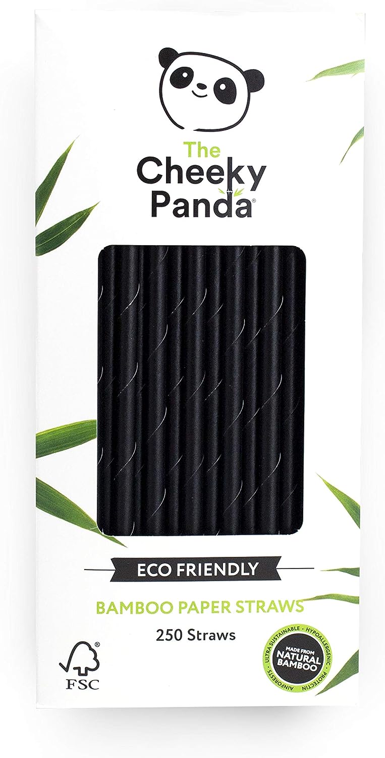 Cheeky Panda Bamboo Paper Straws x 250, black