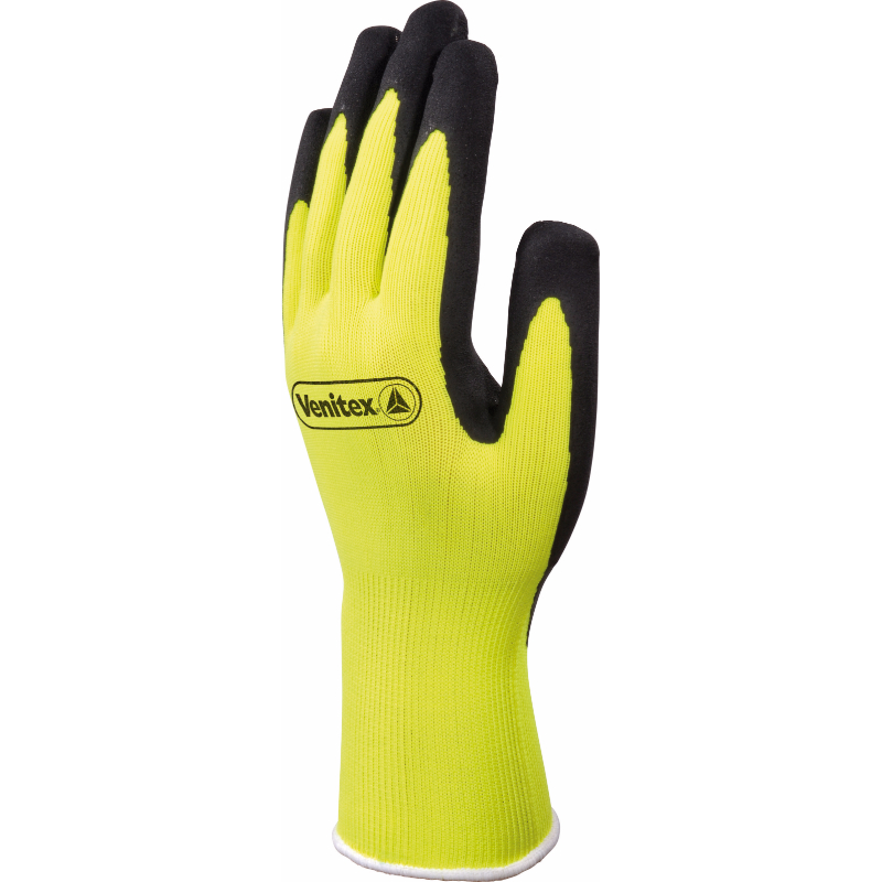 Latex Coated Glove size 7 # Yellow/Black
