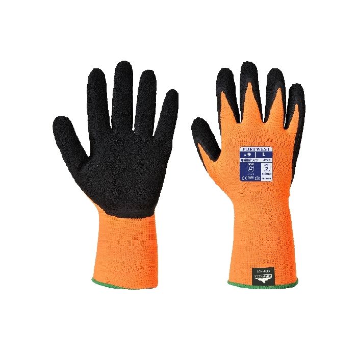 Hi Vis Grip Glove, Orange/Black, Size 8/M