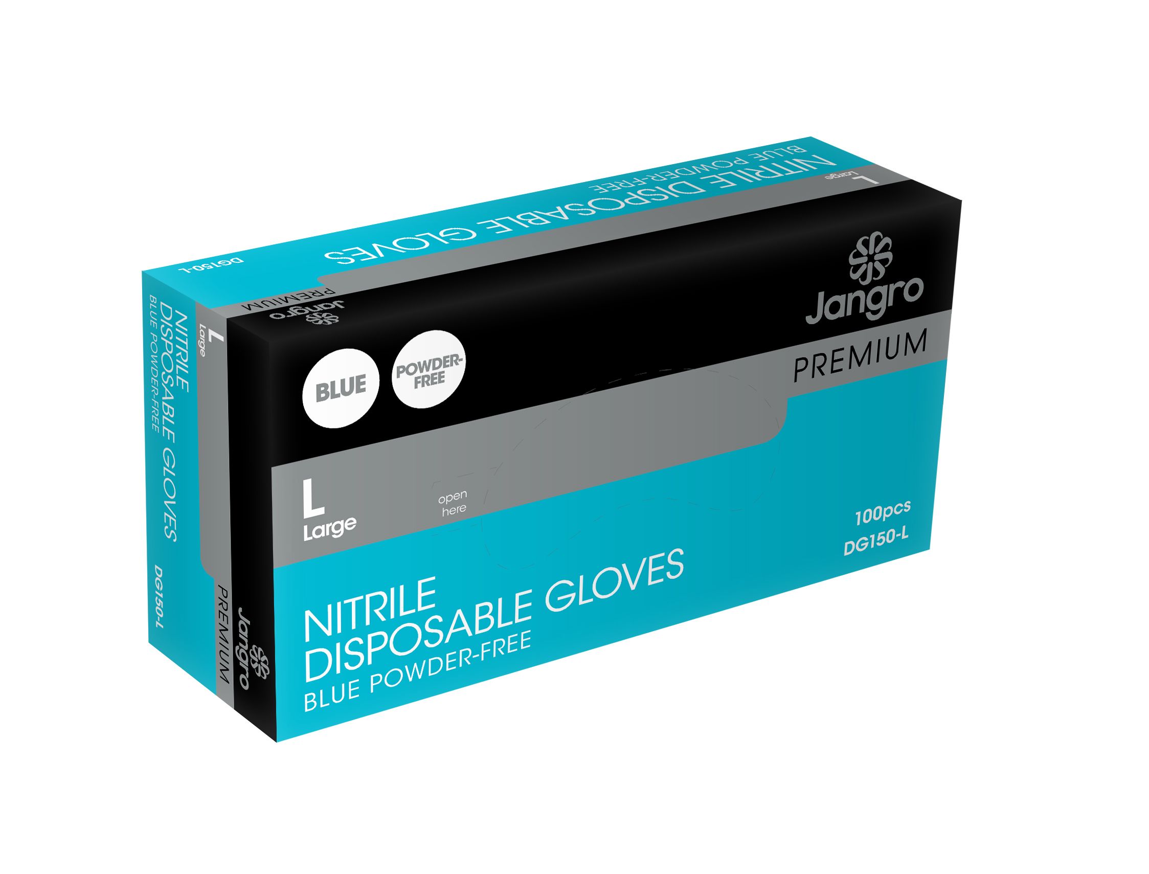 Nitrile Disposable Gloves Blue Powder Free (large x 100)
