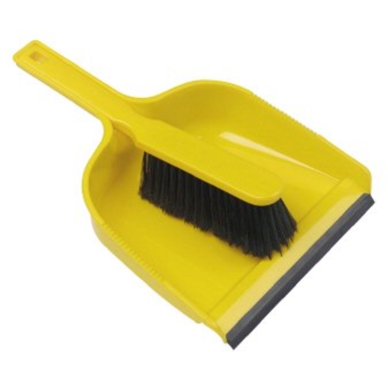 Dust Pan & Brush Set, Soft, Yellow