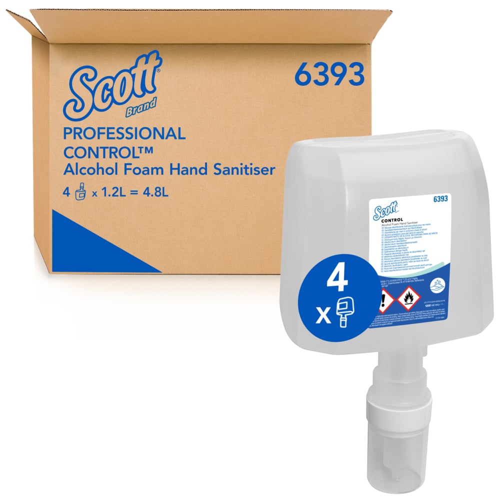 Scott Control Alcohol Foam Hand Sanitiser, 1.2l x4