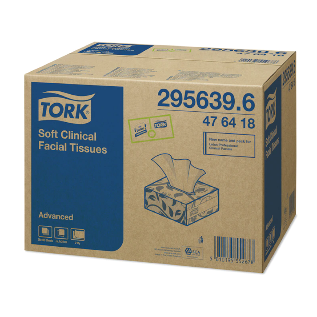 Tork Clinical Facial Tissues Adv 2ply 100s (3600 per case)
