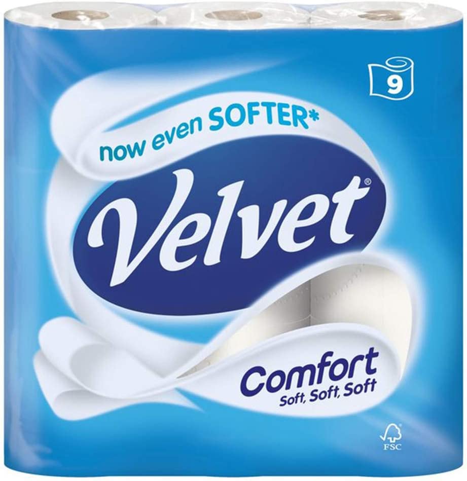 Velvet Comfort Toilet Rolls 9 x 5 rolls