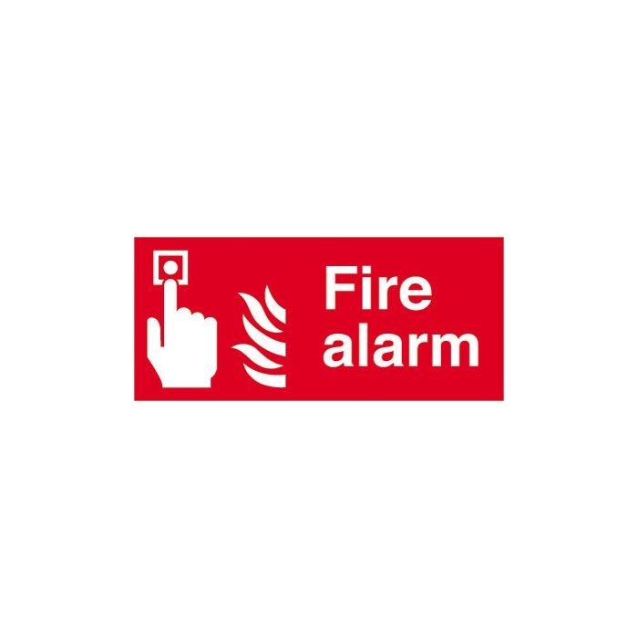 Fire Alarm symbol with flames 100x200 Rigid